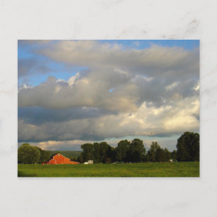Red Barn Under the Weather Postcard