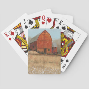 Red Barn View Playing Cards