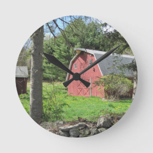 Red Barn Wall Clock
