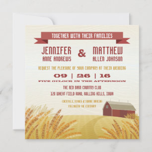 Red Barn Wedding Invitation