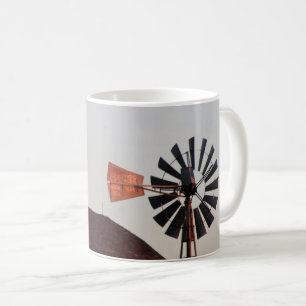 Red Barn & Windmill rustic photo Coffee Mug