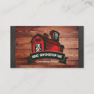 Red Barn   Wood Chalk Background Business Card