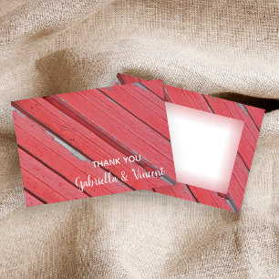 Red Barn Wood Country Wedding Thank You Note Note Card