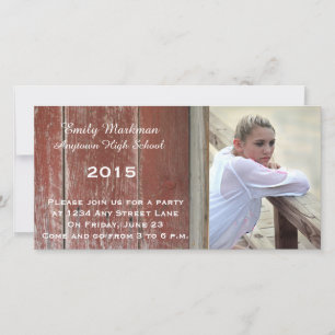Red Barn Wood Photo Graduation Announcement Party