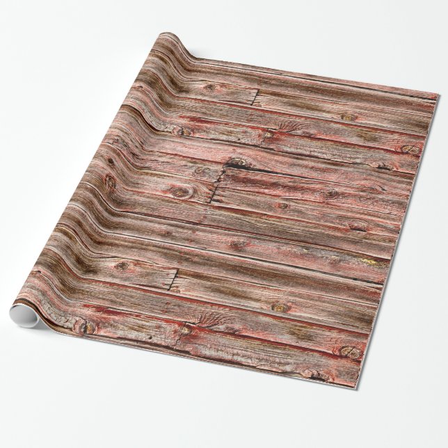 red barn wood wrapping paper (Unrolled)