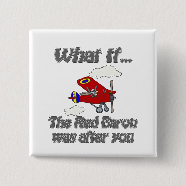 Red Baron 15 Cm Square Badge (Front)