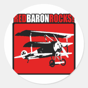 Red Baron Rocks! Classic Round Sticker