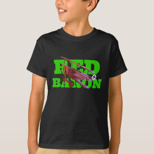 Red Baron Triplane & Green Text T-Shirt