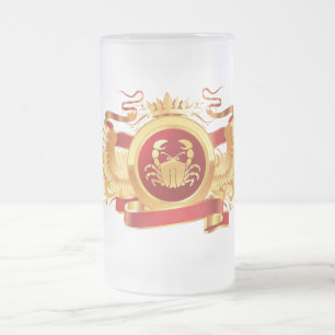 Red Baron “Zodiac Cancer” 16 oz Frosted Glass Beer Mug