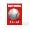 Red Baseball Birthday Card