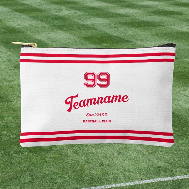 Red Baseball Club Custom Player Number & Team Name Accessory Pouch (Creator Uploaded)