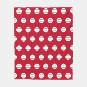 Red Baseball Fleece Blanket