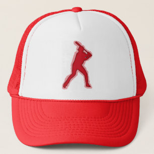 Red baseball player simple hat