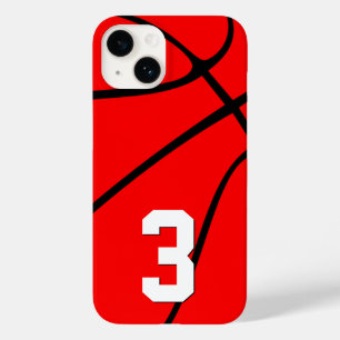 Red Basketball Player Number Custom Sports Case-Mate iPhone 14 Case