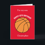 Red Basketball Sport 12th Birthday Card<br><div class="desc">A red personalised basketball 12th birthday card for son, grandson, godson, etc. You will be able to easily personalise the front with his name. The inside reads a birthday message, which you can easily edit as well. You can personalise the back of this basketball birthday card with the year. This...</div>