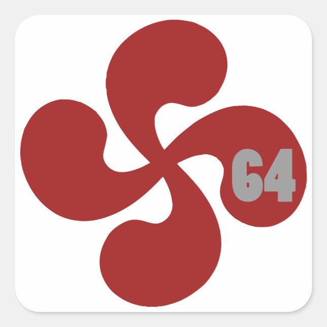Red Basque Cross 64 Lauburu Square Sticker (Front)