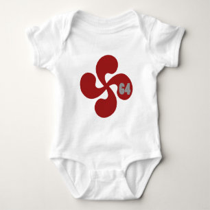 Red Basque crosses 64 Lauburu Baby Bodysuit