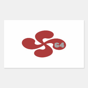Red Basque crosses 64 Lauburu Rectangular Sticker