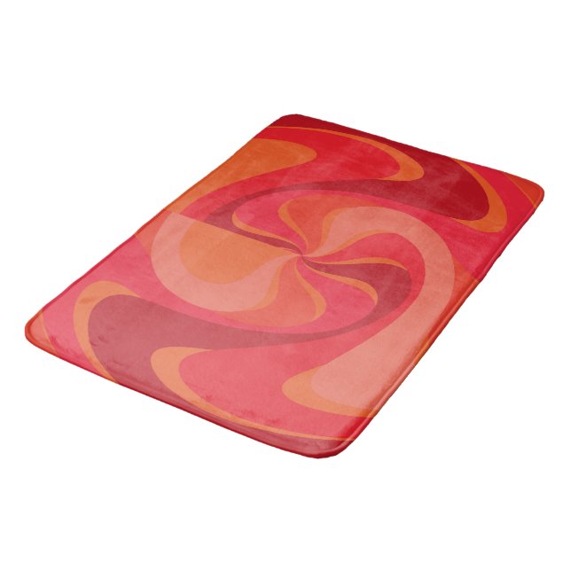 Red bath mat - Scarlet Twirl (Angled)