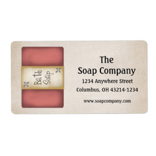 Red Bath Soap Return Address Labels