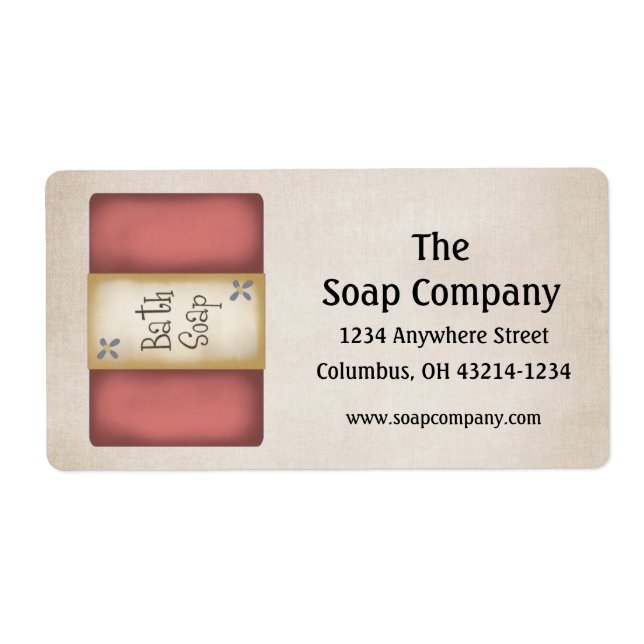 Red Bath Soap Return Address Labels (Front)