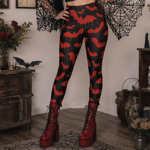 Red Bats Moth Nu Goth Gothic Alternative Leggings