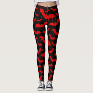 Red Bats Moth Nu Goth Gothic Alternative Leggings
