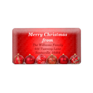 Red Bauble 2 Address Label