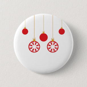 Red Baubles Button Badge