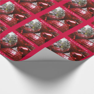 Red Baubles Merry Christmas wrapping paper