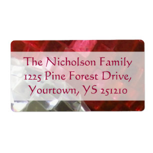 Red Baubles mirror ball shipping label