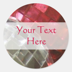 Red Baubles mirror ball 'Your Text' sticker