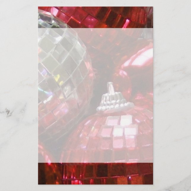 Red Baubles stationery header and footer (Front)