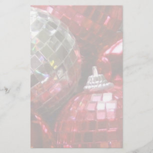 Red Baubles stationery pale