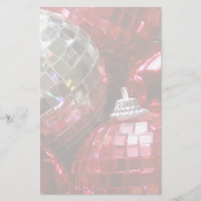 Red Baubles stationery pale (Front)