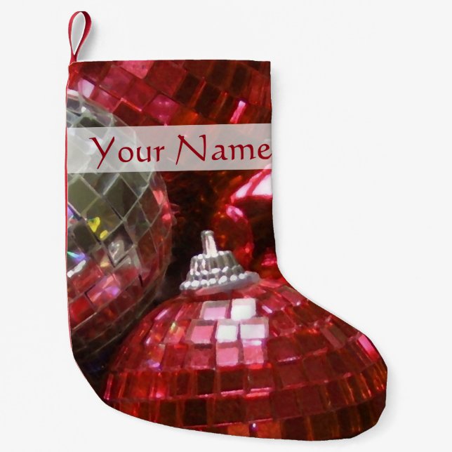 Red Baubles Text stocking (Front)