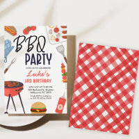 Red Bbq Blue Oven Mitt Boys Bbq Birthday