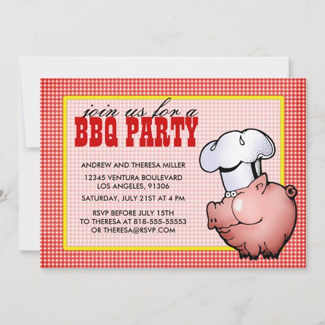 Red BBQ Party Invitation (Front)