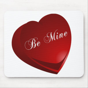 Red Be Mine Heart Mouse Mat