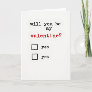 Red Be My Valentine Yes Card