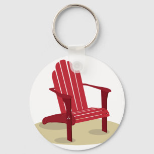 Red Beach Chair Key Ring