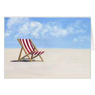 Red Beach chair painting, feel better card