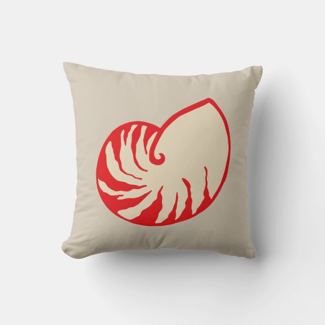 Red Beach Sea Nautical Coral Throw Pillow Decor (Front)