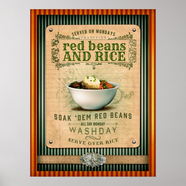 Red Beans and Rice New Orleans Cajun Poster (Front)