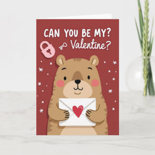 Red Bear My Valentine Card