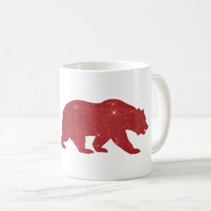red bear silhouette coffee mug