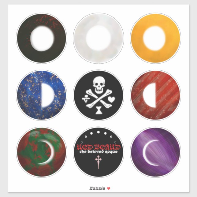 Red Beard Pirate Stickers (Sheet)