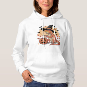 Red Bearded Dragon Halloween Witch Art Hoodie