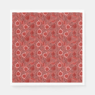 Red beautiful fig fruit pattern napkin