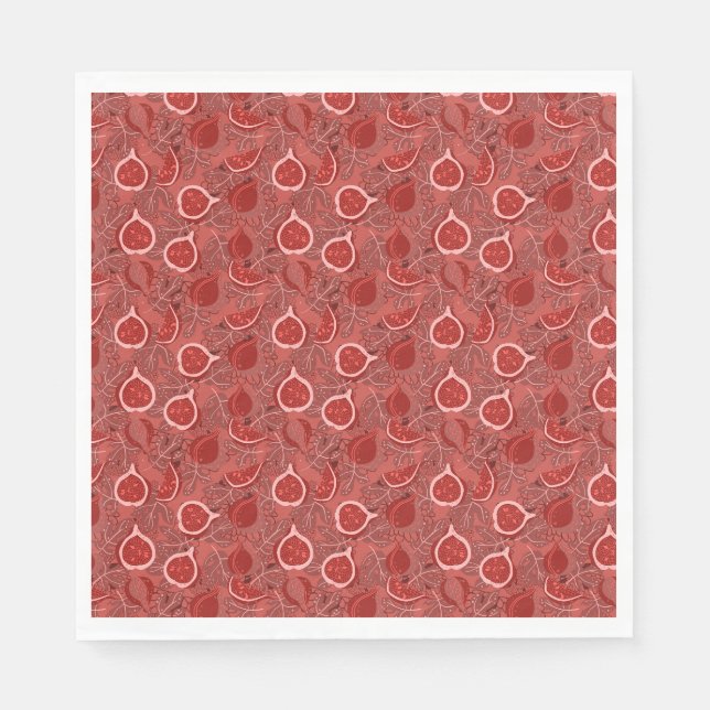 Red beautiful fig fruit pattern napkin (Front)